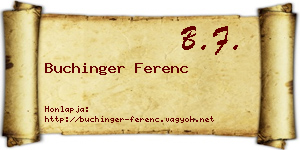 Buchinger Ferenc névjegykártya